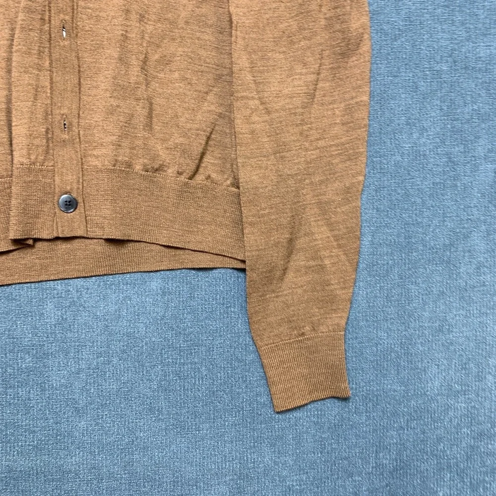 Uniqlo Cardigan Sweater Mens XS Brown Long Sleeve Knitted V-Neck Button Front